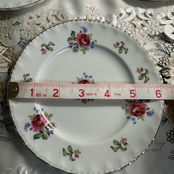 GRINDLEY Dessert Plates - Cream Petal VINTAGE ENGLAND (Set of 4) - Picture 8 of 15